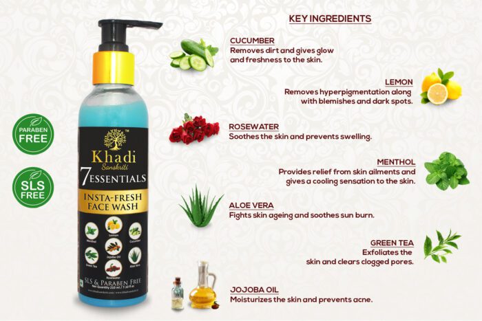 Khadi Sanskriti 7 Essentials Insta-Fresh Face Wash