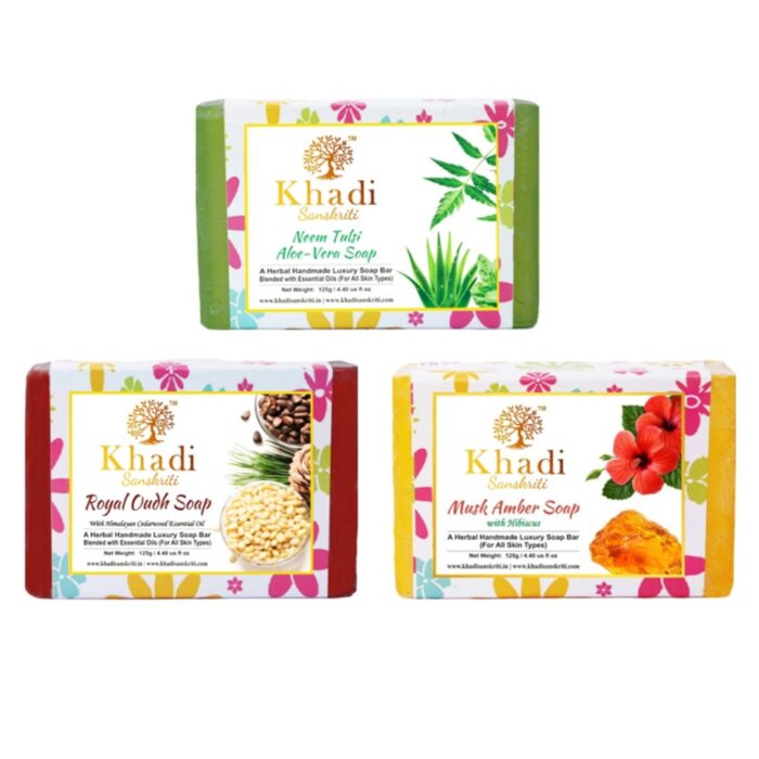 Khadi Sanskriti Set of 3 Herbal Soap